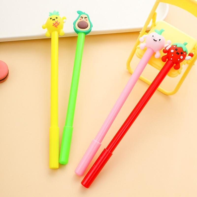 4Pcs Cartoon Theme Gel Pen Quick Drying 0.5MM Refillable Gel Inks Pen for Writing Journaling Office School Supplies