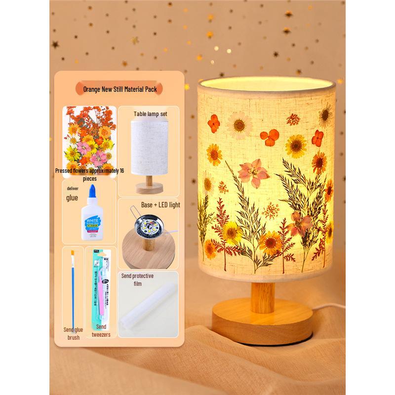 Dried Flower Embossed Table Lamp DIY Kit - Creative Gift for Team Building and National Day Festivities