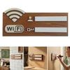 Home Wifi Network Label WiFi Password Sign, Rustic Wooden Wall Hanging Decoration, Writable Decorative Access Sign Wireless for Guest Room,
