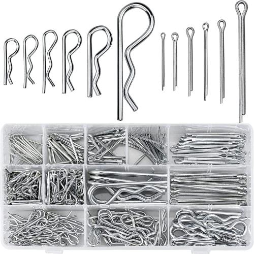 

Набор шплинтов, R-образные шплинты, Шплинты, Зажимы, Набор шплинтов из нержавеющей стали, Серебристый тон, Заколки, Стопорные шплинты, Сцепные шплинты, Шплинты, Stai