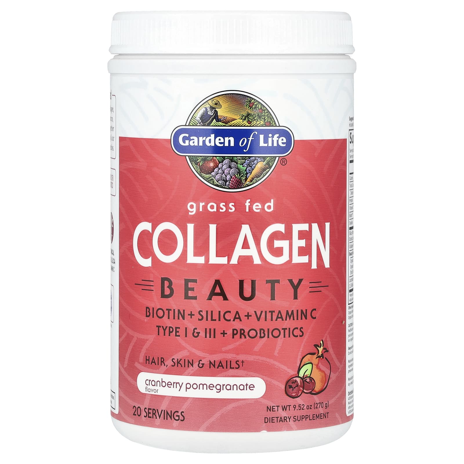 

Grass Fed Collagen Beauty, Cranberry Pomegranate, 9.52 Oz (270 G)