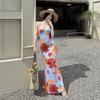 2026 Women's Island Resort Style Spaghetti Strap Dress - Sexy Open Back Hip-Hugging Skirt