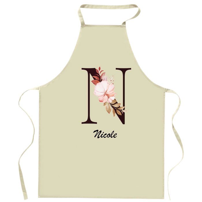 Tablier de cuisine - Nicole Lettre - Coton résistant - Impression France - Liens réglables