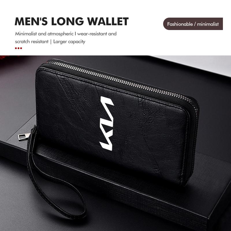 SUMB3 Car Driver License Purse Credit Card ID Holder Zipper Wallet Sticker For KIA K5 K2 Optima Spectra Niro Cadenza Sephia Carens