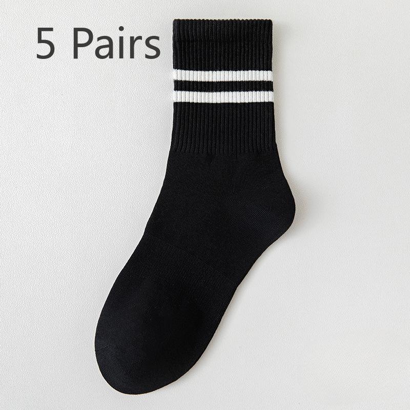 

5 pairs of cotton women s seasonal mid-calf anti-bacterial, sweat and odour sports socks, spring and autumn long socks. 5 pairs чорний