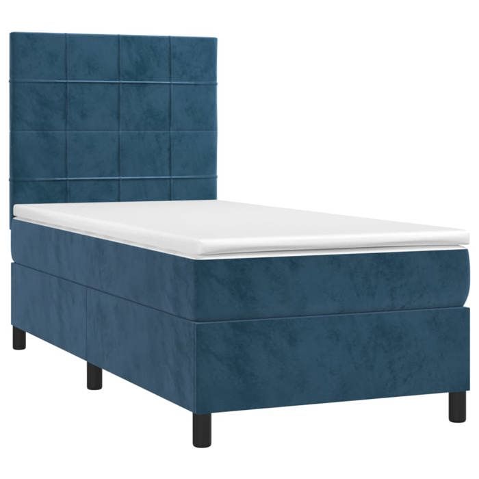 VidaXL Slatted Bed Base with Mattress and LED, Upholstered Bed, Single Bed, Adult Bed for Indoor Bedroom, 3136093