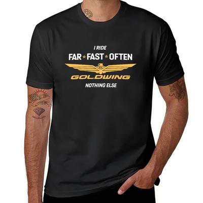 Goldwing motorfiets vleugel vleugelit trike fiets T-shirt T-shirt zomerkleding effen oversized t-shirt heren