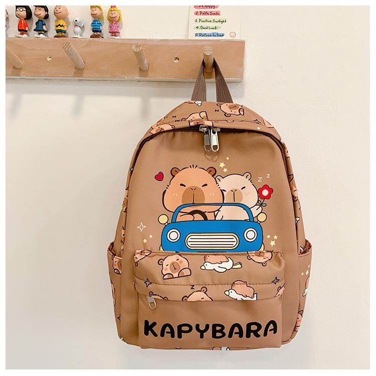 Durable Playful And Kids Cartoon Backpack With Soft Shoulder Straps For School Use