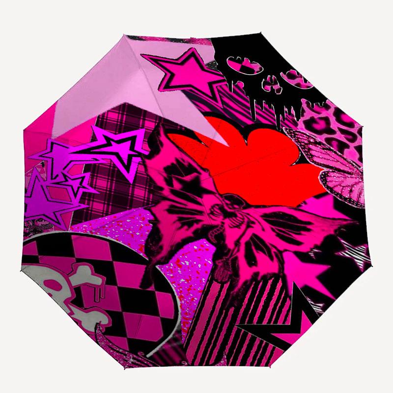 

1pc skull butterfly Automatic Open, Windproof, Compact Travel Umbrella, Gift for Birthday, Christmas, Business 93030