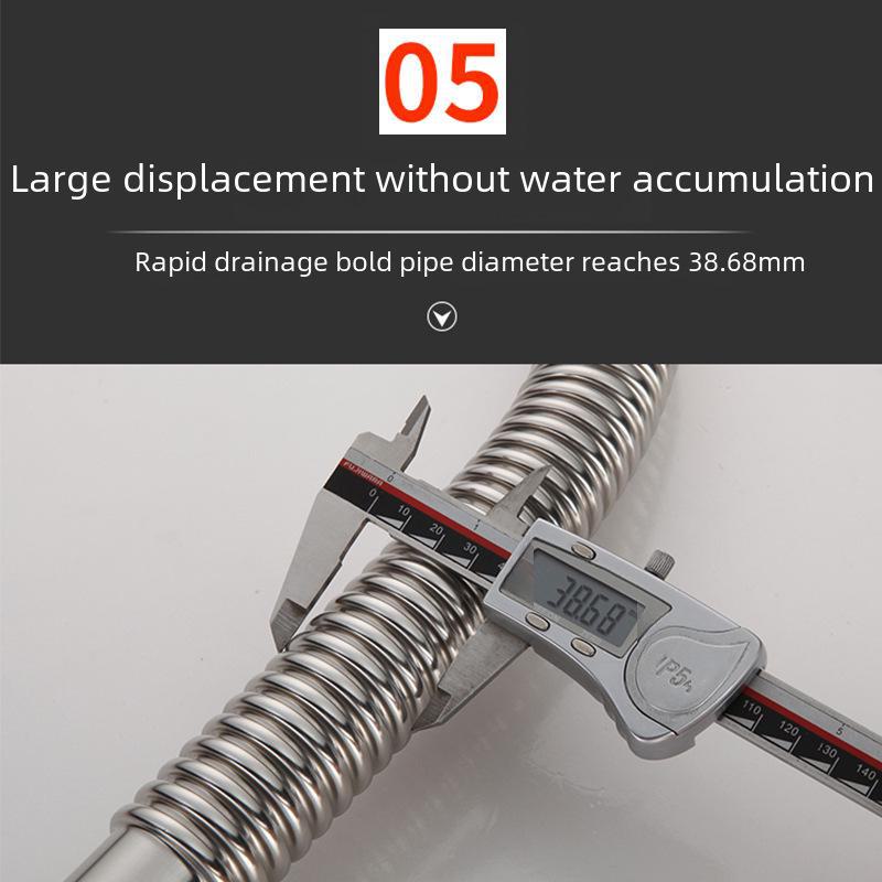 Nerezový odpadní potrubní sifon umyvadla a příslušenství z vlnité trubky