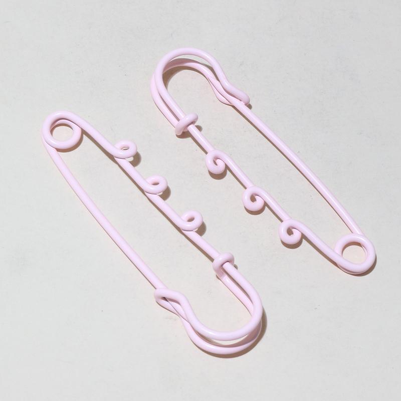 10pcs Crafts Safety Pins Brooch Metal Sewing Pins 61x17mm Clothes Pins with 3 Loops for Tags DIY Jewelry Making Accessories