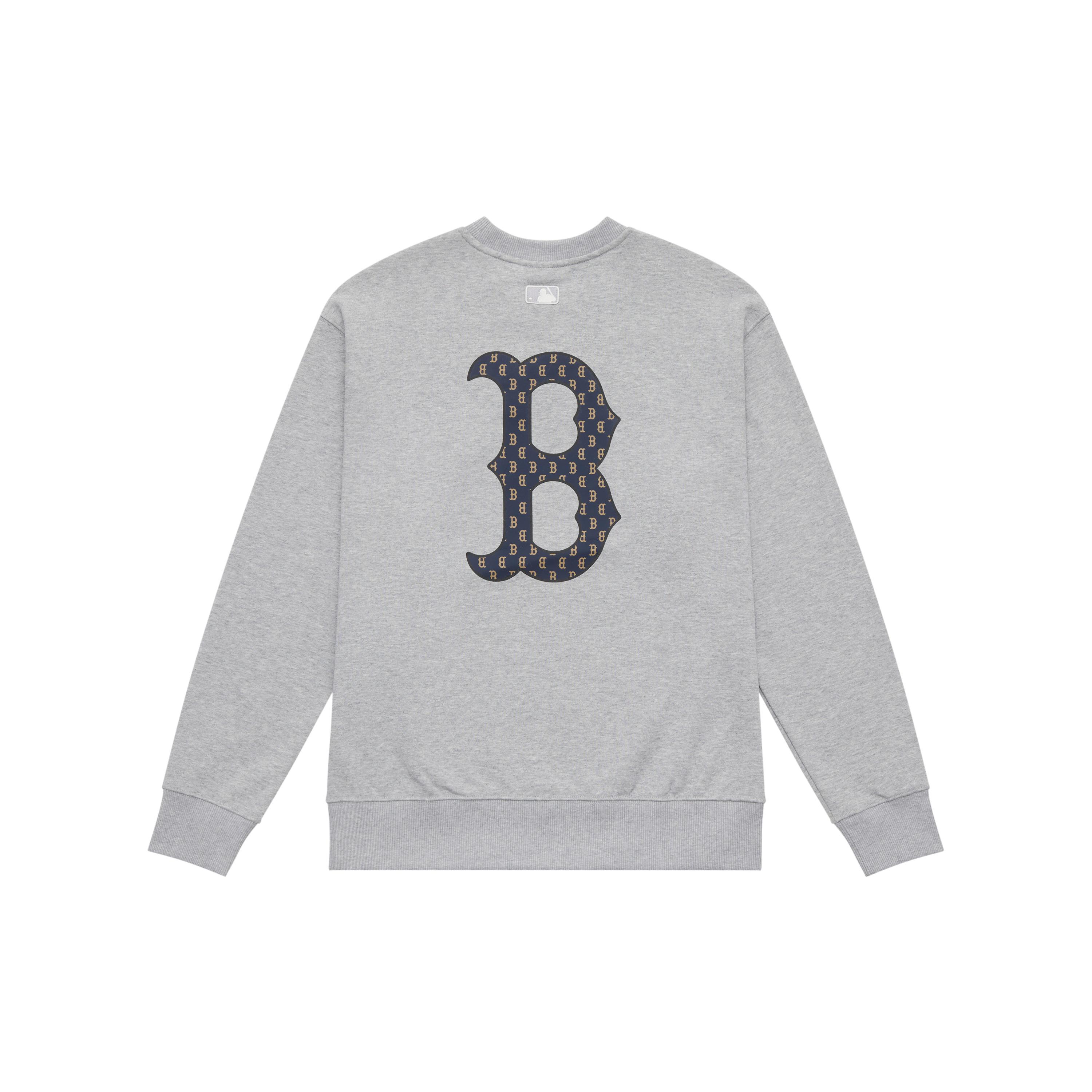 MLB MONOGRAM Collection Boston Red Sox FW24 Crew Neck Sweatshirt Unisex Light Gray 3AMTM0444-43MGS XL