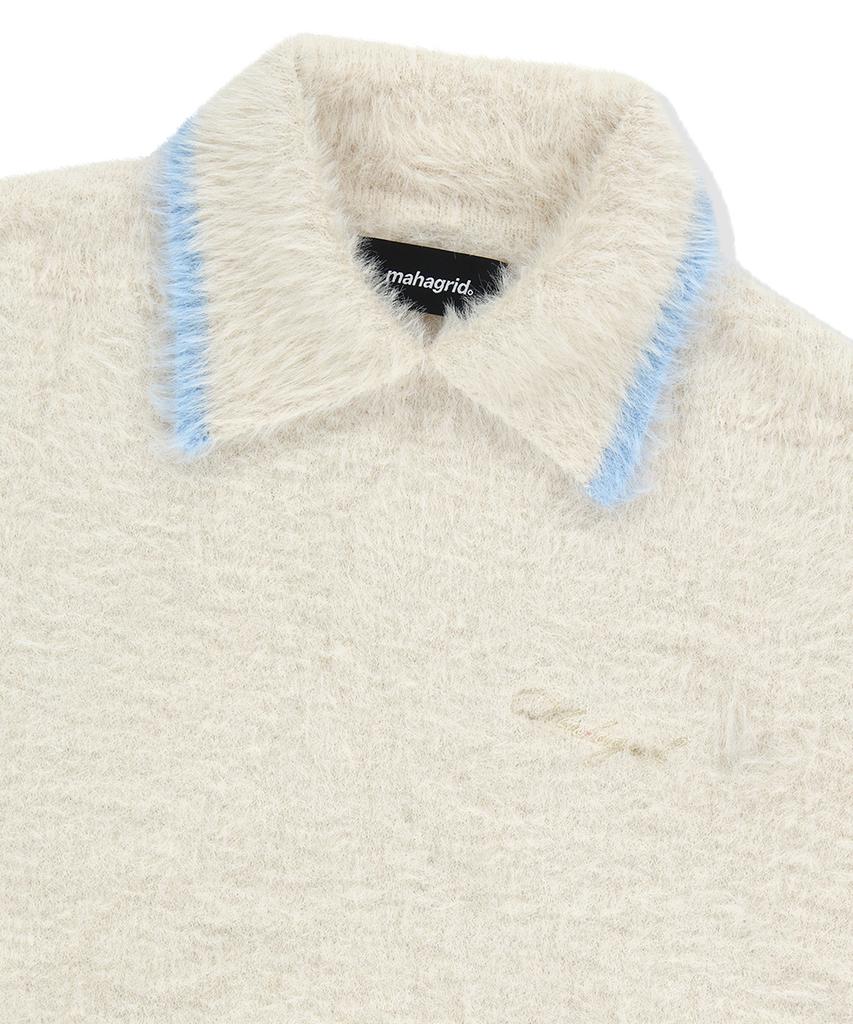 MAHAGRID Hairy Collar Knit Ivory(Mg2Efmk642A)