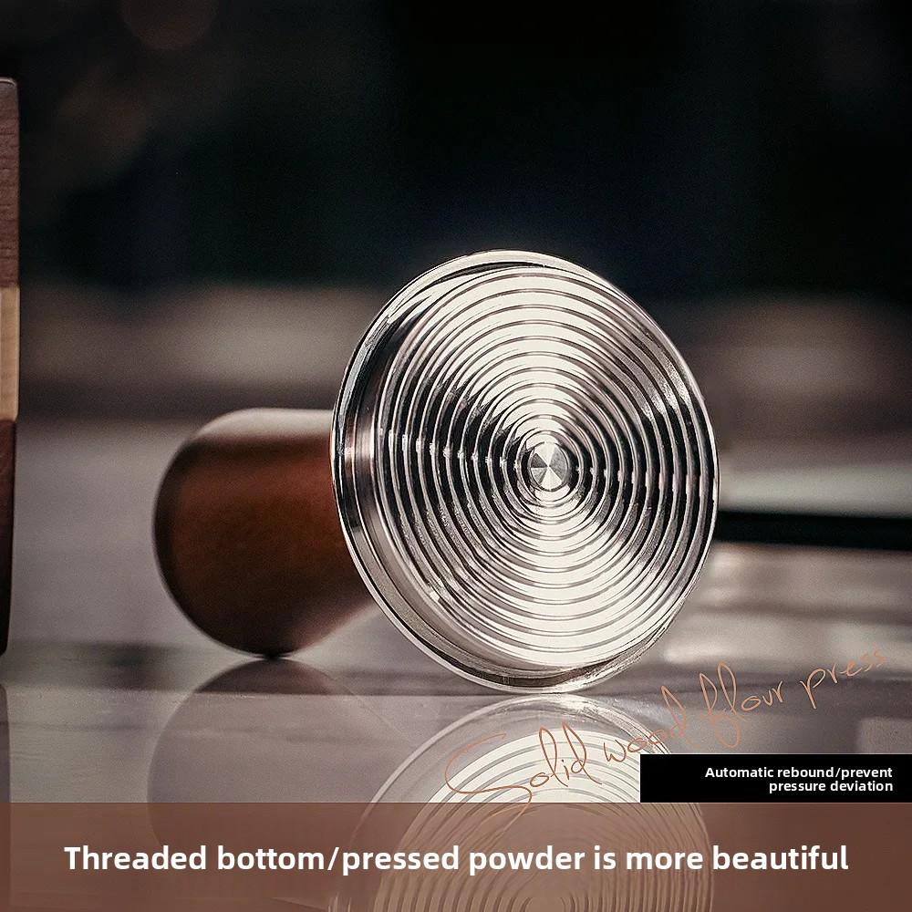 51mm 53mm 58mm Lemn de Fag Tamper Cafea Espresso Arc Intern Forță Echilibrată Ciocan Cafea Bază Oțel Inoxidabil Instrumente Barista