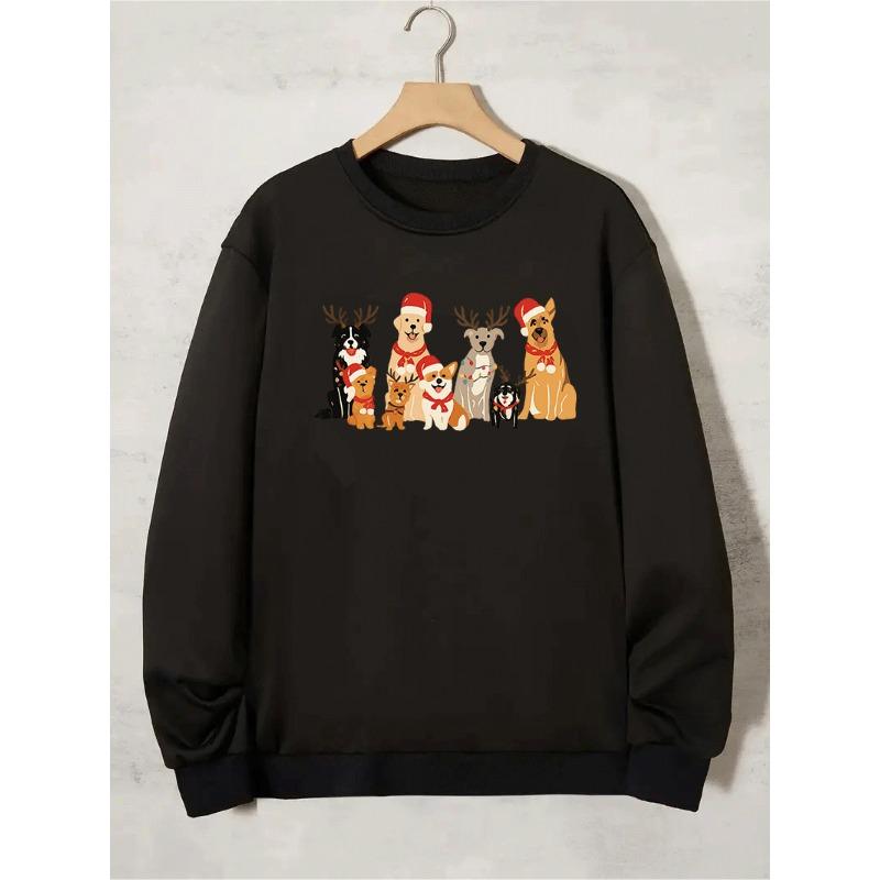 Popular Christmas Fashion Men's Sweatshirt, New Men's Printed, Round Neck Sweatshirt, Comfortable and Breathable, Street Casual, Home, Jogging