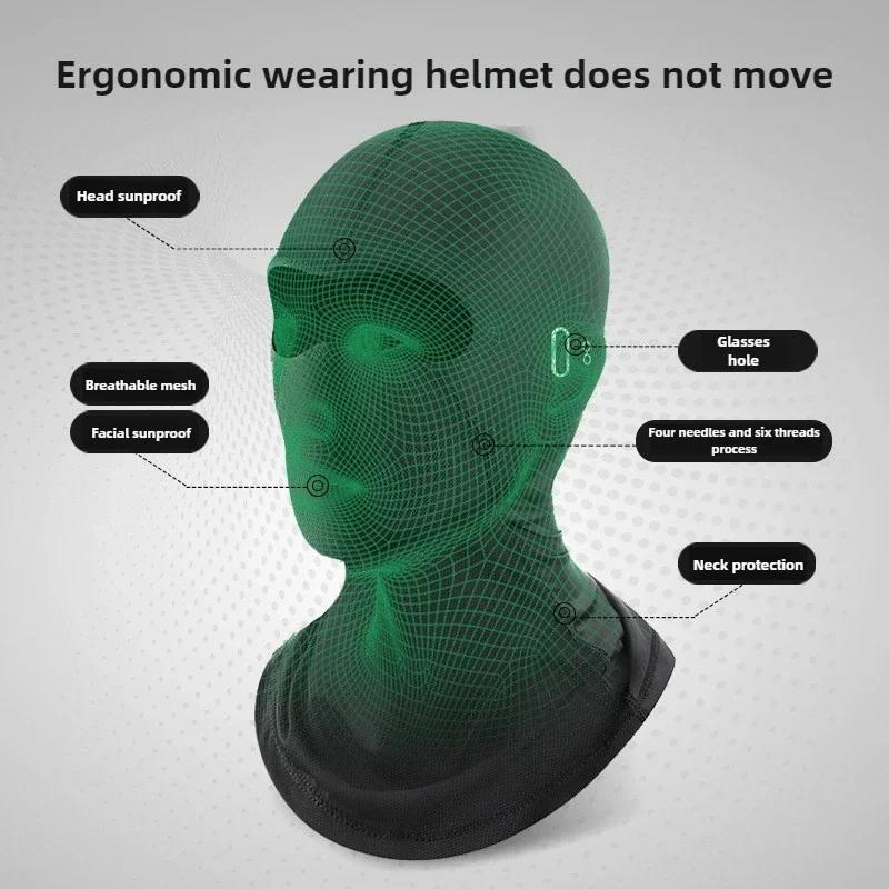Neue Radfahren Eis Seide Maske Sturmhaube UV-Schutz Gesichtsmaske Motorrad Kopfbedeckung Outdoor Eis Seide Schnelltrocknend Vollgesichtsmaske L