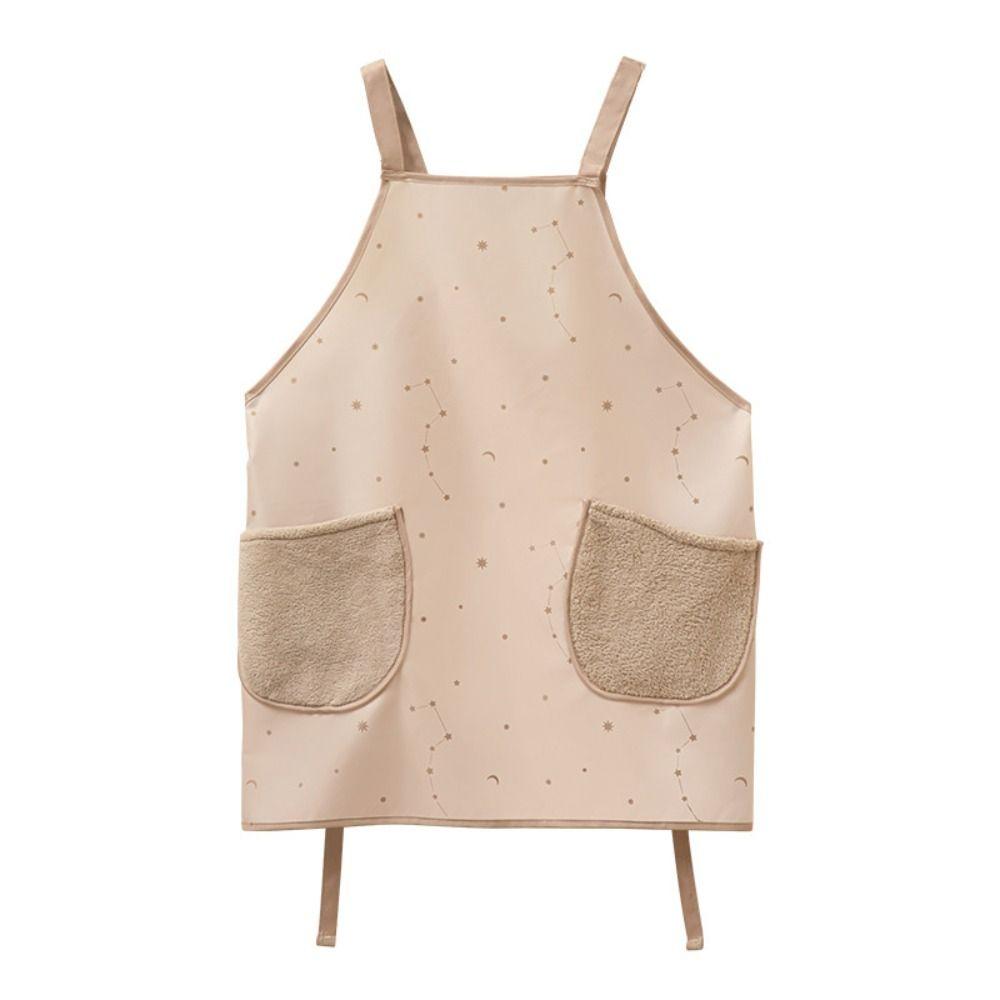 New Oil-proof Cooking Aprons Waterproof with Pockets Painting Apron Hands Wipe Breathable Coffee Overalls for Women