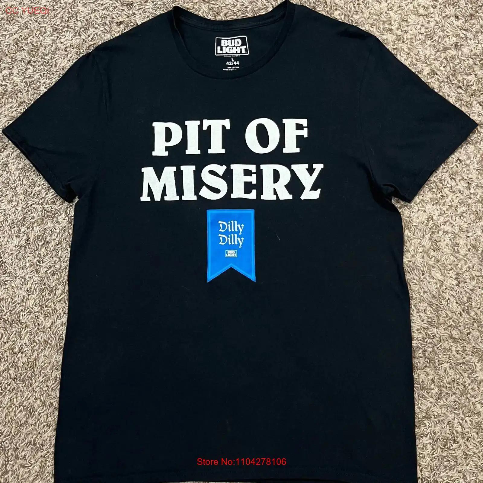 Bud Light Pit Of Misery Dilly Мужская черная футболка Размер L винтажная Стирка vintage Мужская Немного растянутая Повседневная Удобная Стильная S разноцветный