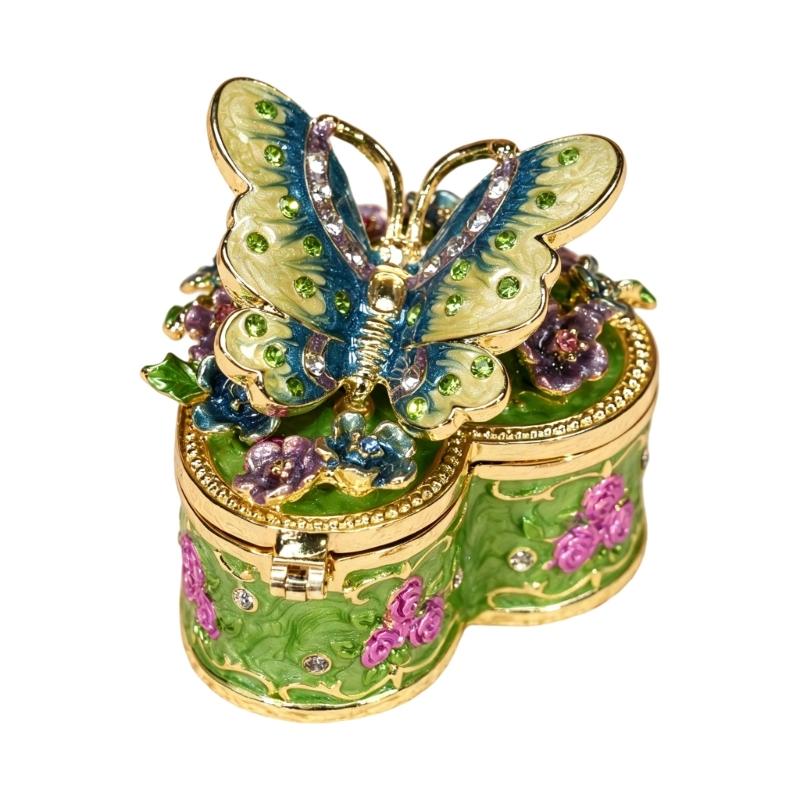 A52E Stylish Jewelry Box with Organization Butterfly Delicate Jewelry Organizers Suitable for Long Term Preservation