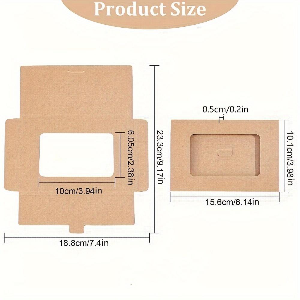 50 Buste Kraft con Finestra Design Pieghevole Ideali Per Cartoline Regalo Inviti Matrimoni Biglietti da Visita e Biglietti d'Auguri