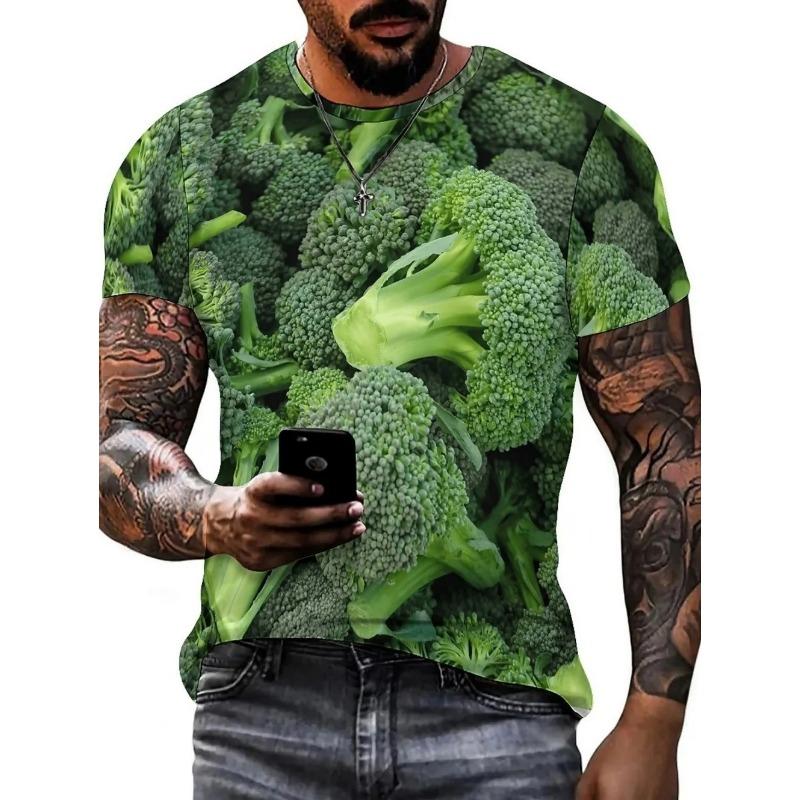 Fun Fruit Watermelon Pattern 3D Print Breatha Quick-Dry Men T-Shirt Outdoor Street Fashion Casual Leisure Parent-child Clothing