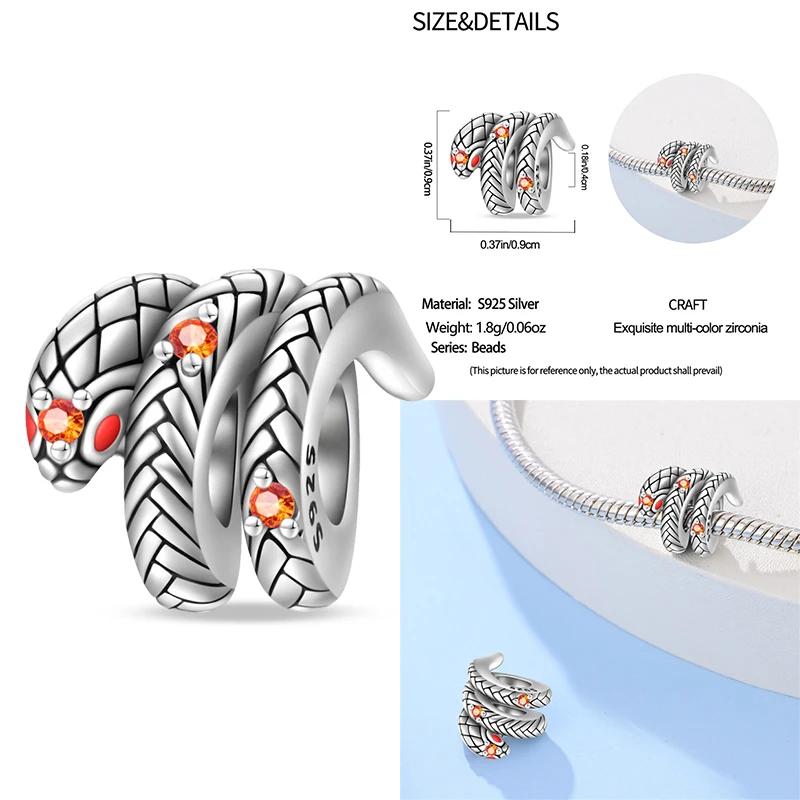 100% Copper Exquisite Tarot Cards Bracelet Pendants Blood Red Fire Snake Rose Charms Beads Diy Jewelry For Women