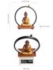 Backflow Incense Burner Indoor LED Light Ring Purple Sand Buddha Zen Ornament Living Room Decoration Tea Ceremony Accessories