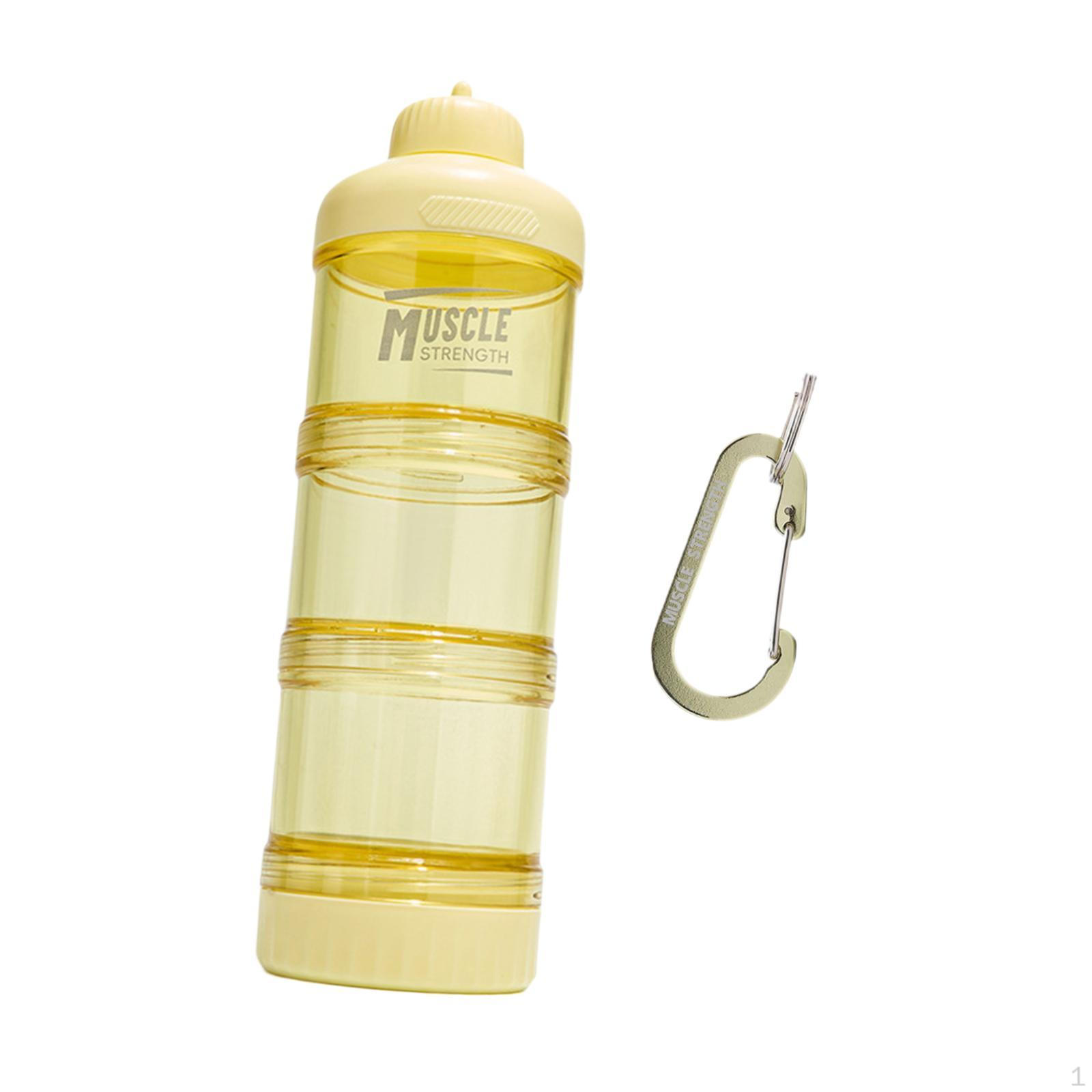 

Контейнер-диспенсер для протеинового порошка для путешествий, для тренировок, офиса, фитнеса жёлтый