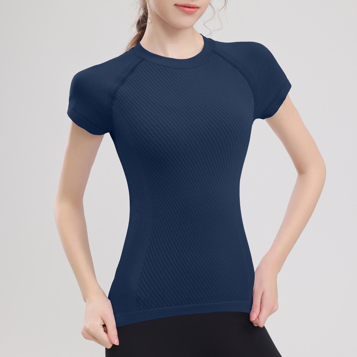 

Быстросохнущий летний топ с коротким рукавом для йоги и бега - Эластичная фитнес-одежда для танцев XL