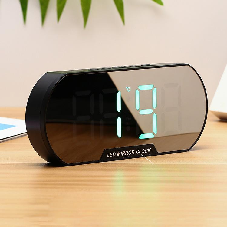 Simple USB Plug Battery Dual Purpose Home Silent Electronic Desktop LED Digital Display Makeup Mirror Alarm Clock