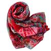 Bohemian Red Tassel Scarf - Ethnic Style Cotton-Linen Blend Shawl