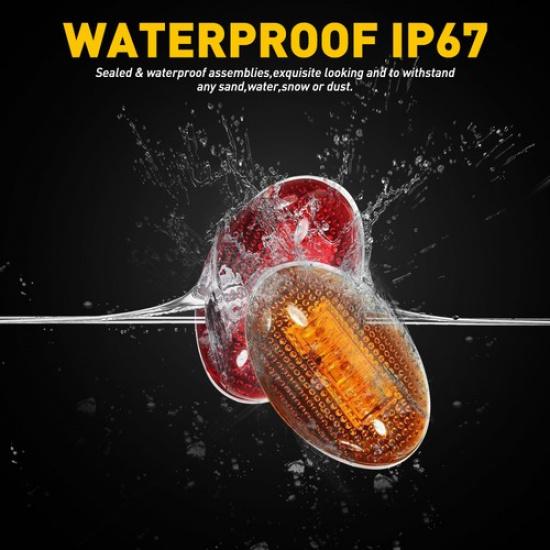 Side Marker Fender LED Dual Bed 2x Light Front& 2x Rear Fit Ford F350 1999-2010