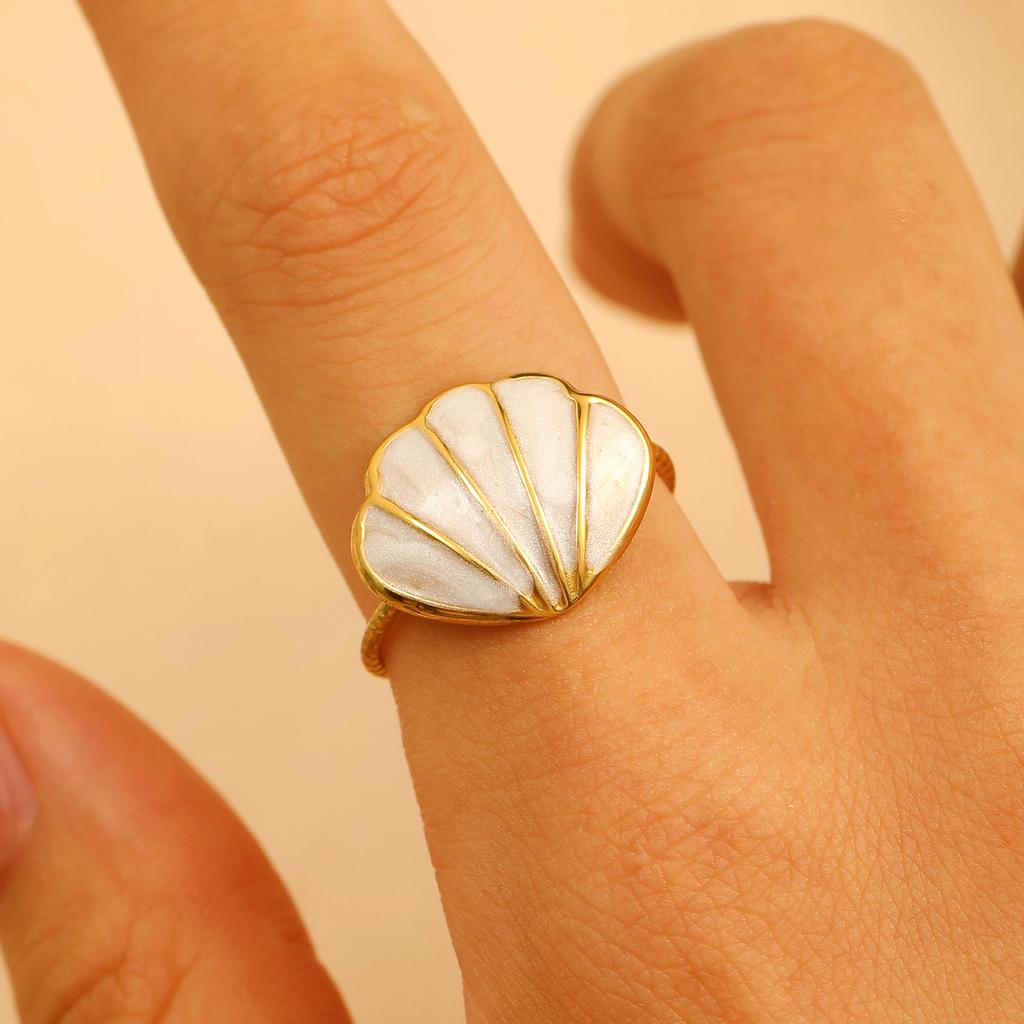 2026 Neuer Verstellbarer Öffnungsring Tropföl Super Süß Meereswind Meerestier Edelstahl Serie Ring