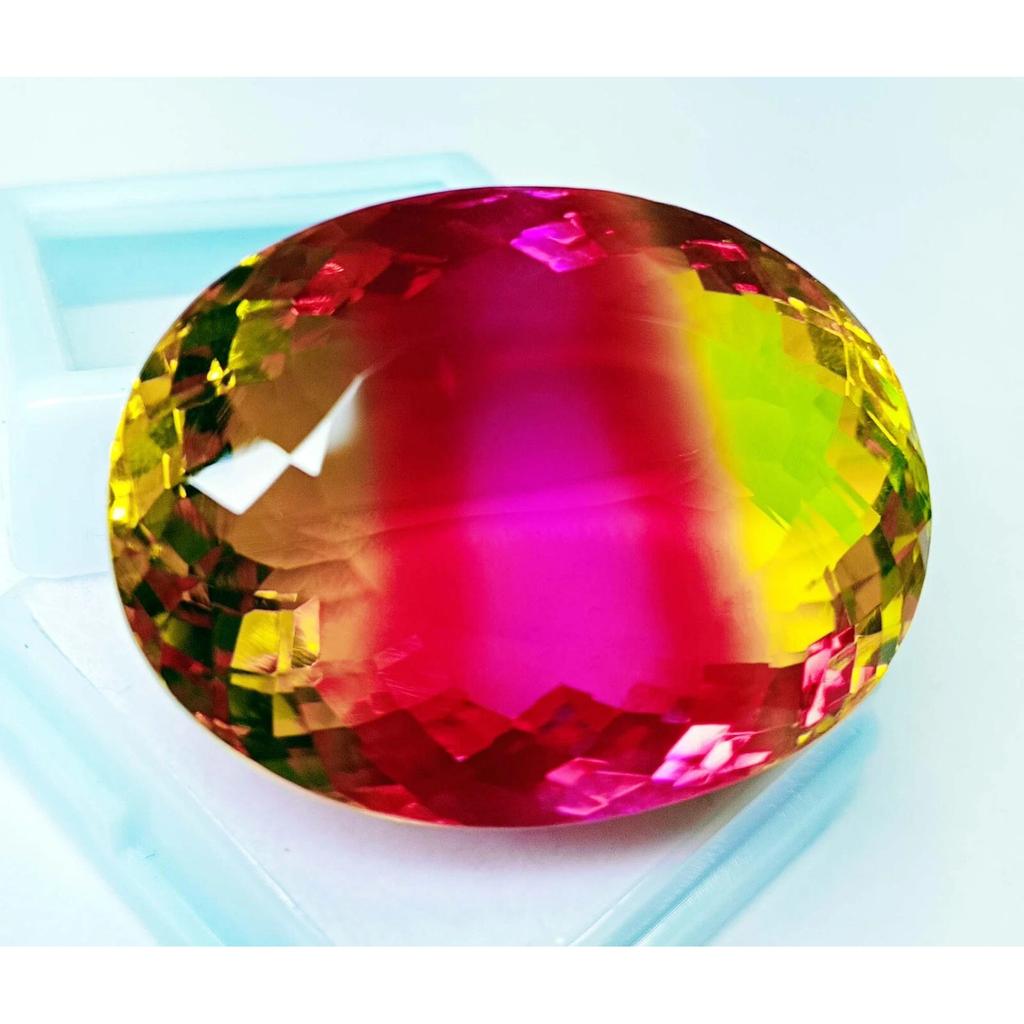 Stunning Ametrine Bi-Color Natural Oval Cut 84 Ct Certified Loose Gemstone