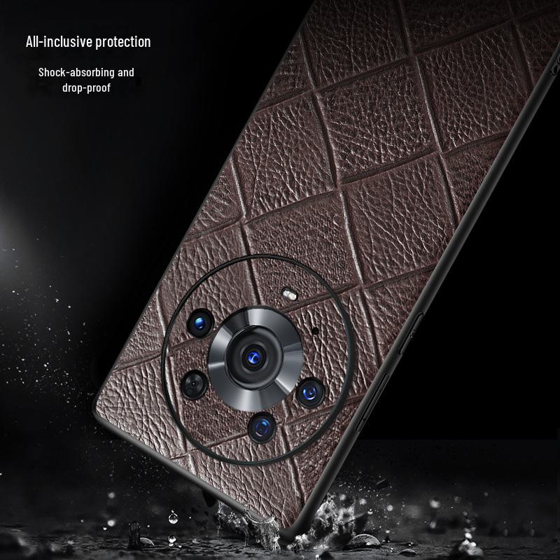Honor Magic 3 Pro Ultimate Edition Rindsleder Diamantmuster Lederhülle - Vollständige Abdeckung.