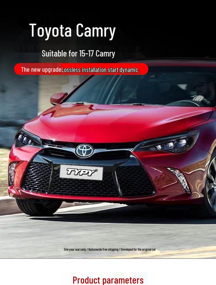15-17 Toyota Camry US Headlight Assembly: LED Projector, Daytime Running, Flowing Turn Signal