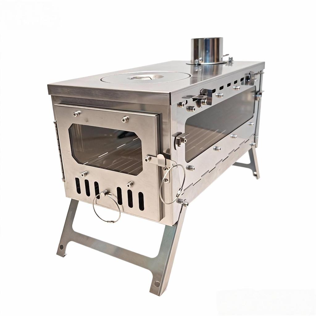 Star-Ultra-Ti Pure Titanium Multifunctional Folding Wood Stove for Portable Outdoor Camping and Tent Heating