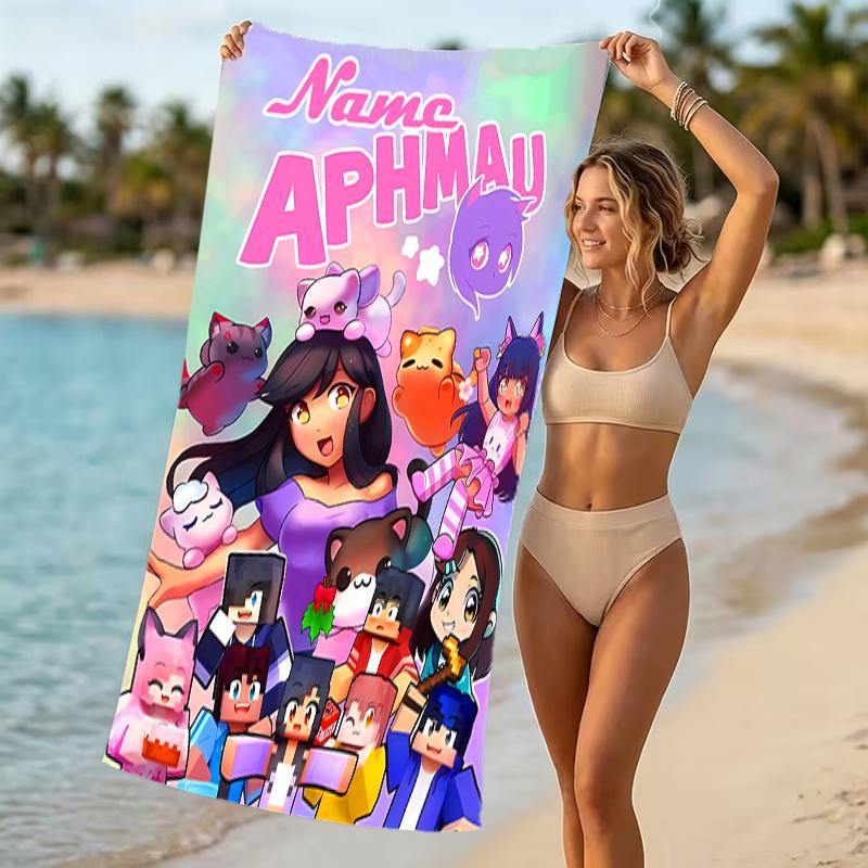 Customizable personalized beach towels Aphmau themed designs.Suitable for the beach, yoga, sports;ideal as beach accessories