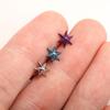Six Pointed Star Anodized Plated ASTM F136 Titanium Labret Top Lip Ring Body Piercing Jewelry Helix Earrings