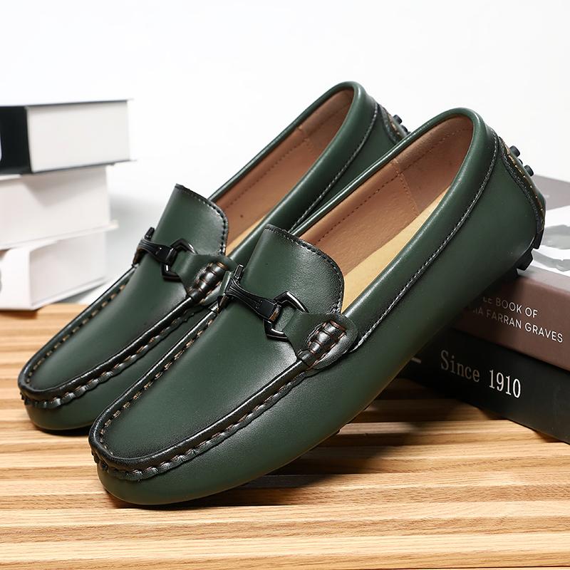 Fashion Mens Business Casual Shoes Office Travel Loafers Vacation Driving Shoes Outsole Formal Slip on Flats Handmade Moccasins
