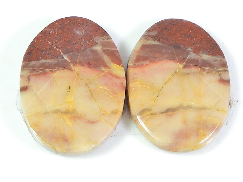 22Cts.Natural Red jasper Matched pair Oval Cabochon Gemstone 15X20X03 MM SK-227