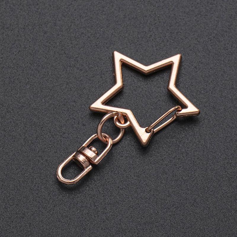 20 ks Klip na klíče ve tvaru hvězdy s pružinovým uzávěrem a řetízkem, závěsná přezka, otevřený spojovací kroužek a kovová otočná karabina pro DIY výrobu šperků