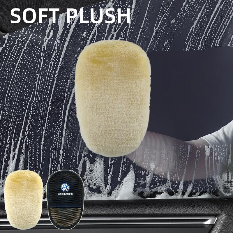 Car Styling Wool Soft Car Washing Gloves Cleaning Wash Gloves For Volkswagen VW POLO TOURAN CADDY Golf Tiguan QF9