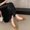 2025 autumn retro ruffle edge suede thick heel niche foot set versatile commuter work professional women's single shoes