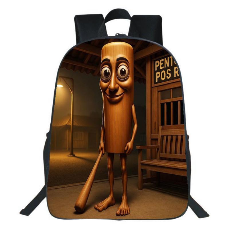 Backpack With Printed Cartoon Design For School Students