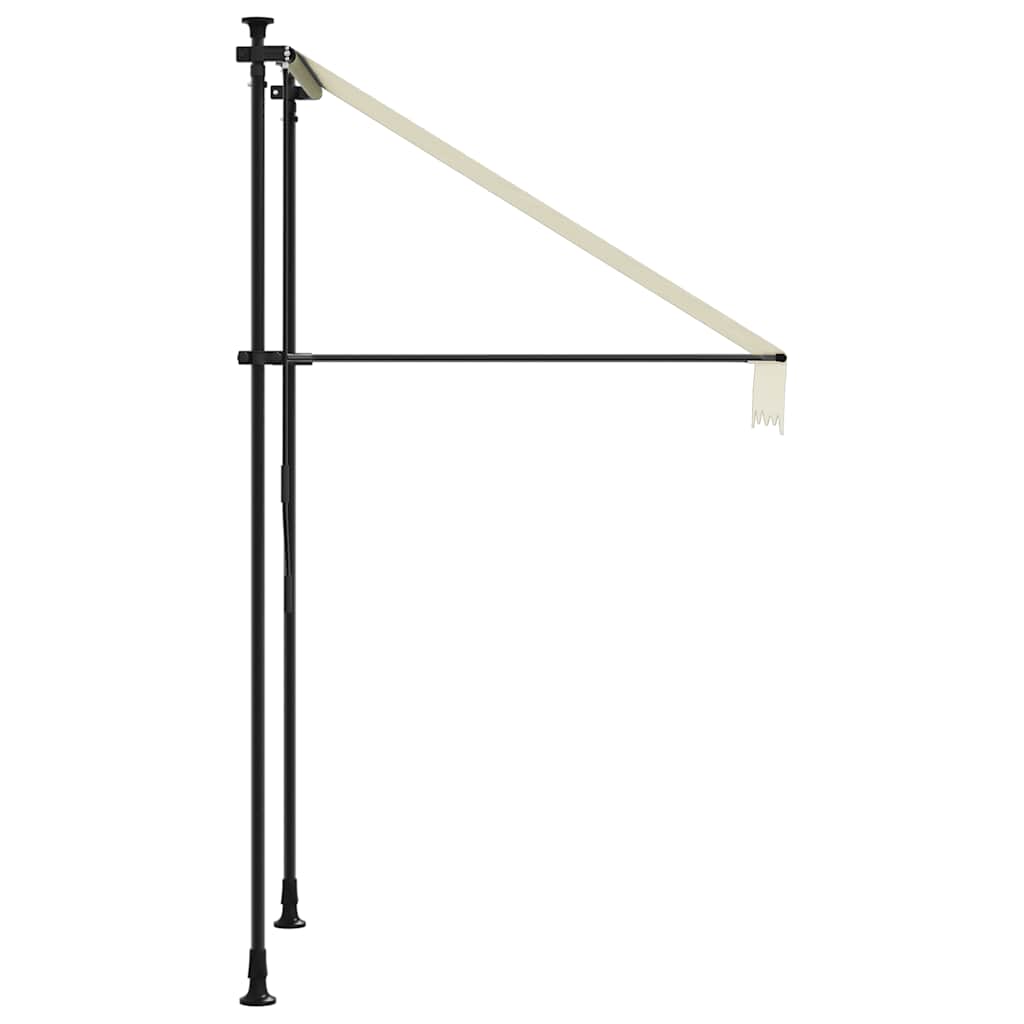 Vidaxl Markiza Zwijana, Kremowa, 150X150 Cm, Tkanina I Stal