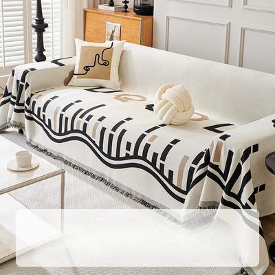 Chenille Thickened Non-Slip Musical Note Sofa Towel All-Inclusive Anti-Scratching Sofa Cover Nordic Style Sofa Cover Cloth Cushion