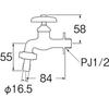 SANEI Coupling Side Faucet for Sprinkler Hose Connection, Nominal 13mm, Y30J-13