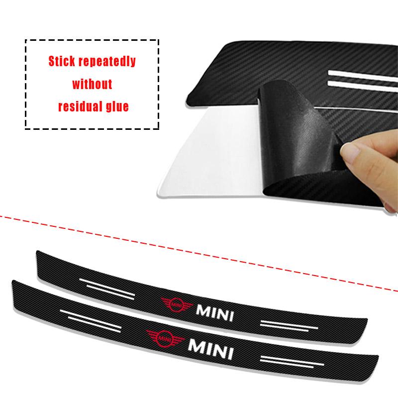 1pcs Carbon Fiber Car Trunk Rear Bumper Sticker Guard Plate Protector For Mini Cooper One S Clubman R50 R53 R56 R60 F55 F56 R57 R58 R59
