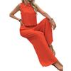 Piece Sets For Women Summer Outfits Sleeveless Vest And Wide Leg Pants Back Tie Detail